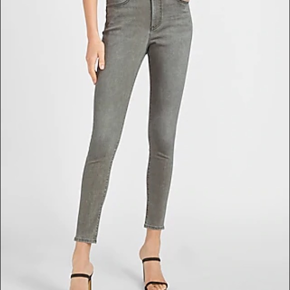 Express Denim - Express Skinny Jeans Grey High Waisted
